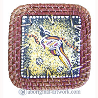 Aboriginal Rattan Coaster Set Of 4