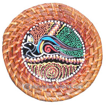 Aboriginal Rattan Coaster Set Of 4
