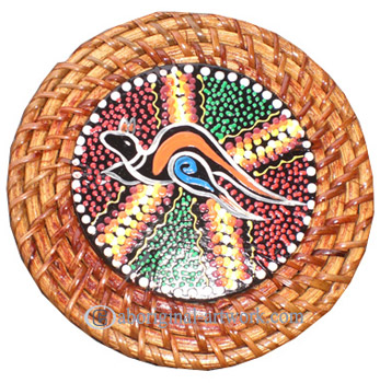 Aboriginal Rattan Coaster Set Of 4