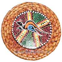 Aboriginal Rattan Coaster Set Of 4