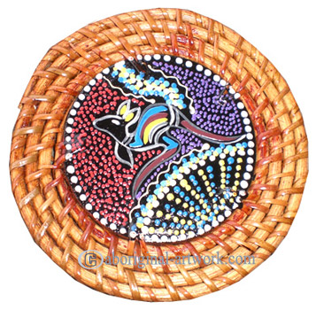 Aboriginal Rattan Coaster Set Of 4