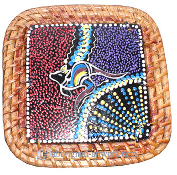 Aboriginal Rattan Coaster Set Of 4