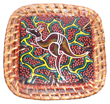 Aboriginal Rattan Coaster Set Of 4