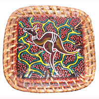 Aboriginal Rattan Coaster Set Of 4