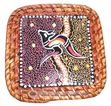 Aboriginal Rattan Coaster Set Of 4