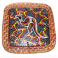 Aboriginal Rattan Coaster Set Of 4