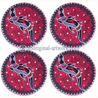 Aboriginal Wooden Coaster Set Of 4