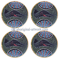 Aboriginal Wooden Coaster Set Of 4