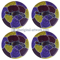 Aboriginal Wooden Coaster Set Of 4