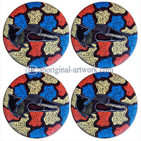 Aboriginal Wooden Coaster Set Of 4