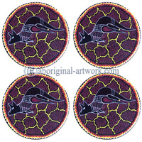 Aboriginal Wooden Coaster Set Of 4