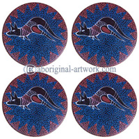 Aboriginal Wooden Coaster Set Of 4