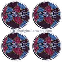 Aboriginal Wooden Coaster Set Of 4