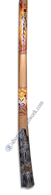 Aboriginal Dot Art Didgeridoo, Handmade From Teak Wood