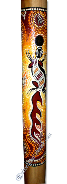 Aboriginal Dot Art Didgeridoo, Handmade From Teak Wood