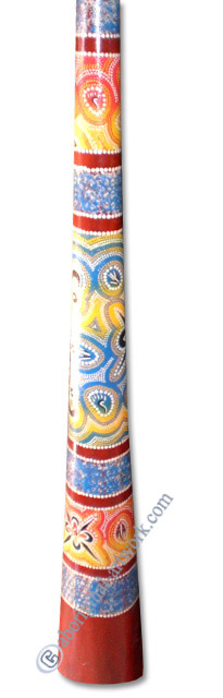 Aboriginal Dot Art Didgeridoo, Handmade From Teak Wood