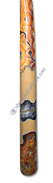 Aboriginal Dot Art Didgeridoo, Handmade From Teak Wood
