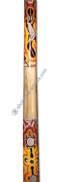 Aboriginal Dot Art Didgeridoo, Handmade From Teak Wood