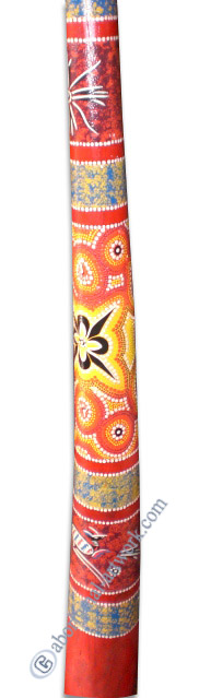Aboriginal Dot Art Didgeridoo, Handmade From Teak Wood