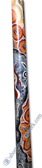Aboriginal Dot Art Didgeridoo, Handmade From Teak Wood