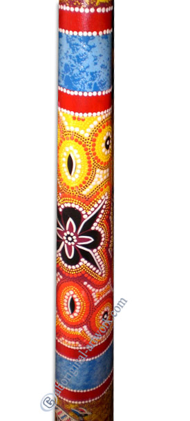 Aboriginal Dot Art Didgeridoo, Handmade From Teak Wood