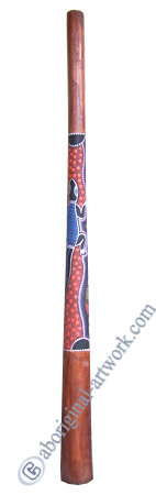 Aboriginal Dot Art Didgeridoo, Handmade From Teak Wood