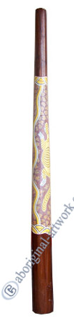 Aboriginal Dot Art Didgeridoo, Handmade From Teak Wood
