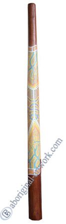Aboriginal Dot Art Didgeridoo, Handmade From Teak Wood