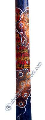 Aboriginal Dot Art Didgeridoo, Handmade From Teak Wood