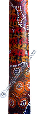 Aboriginal Dot Art Didgeridoo, Handmade From Teak Wood