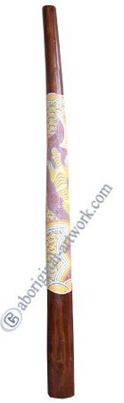Aboriginal Dot Art Didgeridoo, Handmade From Teak Wood