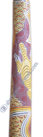 Aboriginal Dot Art Didgeridoo, Handmade From Teak Wood