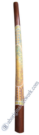 Aboriginal Dot Art Didgeridoo, Handmade From Teak Wood
