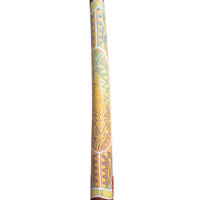 Aboriginal Dot Art Didgeridoo, Handmade From Teak Wood