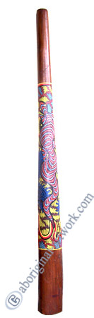 Aboriginal Dot Art Didgeridoo, Handmade From Teak Wood