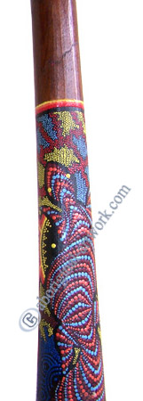 Aboriginal Dot Art Didgeridoo, Handmade From Teak Wood