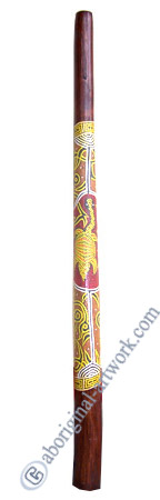 Aboriginal Dot Art Didgeridoo, Handmade From Teak Wood