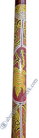 Aboriginal Dot Art Didgeridoo, Handmade From Teak Wood