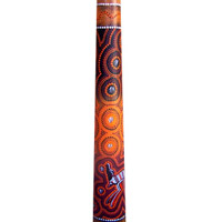 Aboriginal Dot Art Didgeridoo, Handmade From Teak Wood