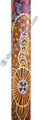 Aboriginal Dot Art Didgeridoo, Handmade From Teak Wood