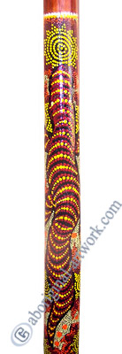 Aboriginal Dot Art Didgeridoo, Handmade From Teak Wood