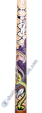 Aboriginal Dot Art Didgeridoo, Handmade From Teak Wood
