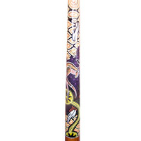 Aboriginal Dot Art Didgeridoo, Handmade From Teak Wood