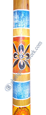 Aboriginal Dot Art Didgeridoo, Handmade From Teak Wood