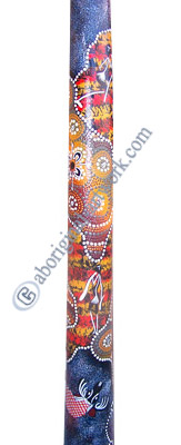 Aboriginal Dot Art Didgeridoo, Handmade From Teak Wood