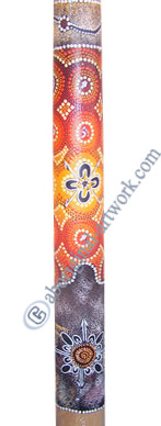 Aboriginal Dot Art Didgeridoo, Handmade From Teak Wood