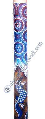 Aboriginal Dot Art Didgeridoo, Handmade From Teak Wood