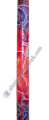 Aboriginal Dot Art Didgeridoo, Handmade From Teak Wood