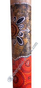 Aboriginal Dot Art Didgeridoo, Handmade From Teak Wood