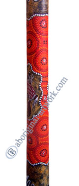Aboriginal Dot Art Didgeridoo, Handmade From Teak Wood